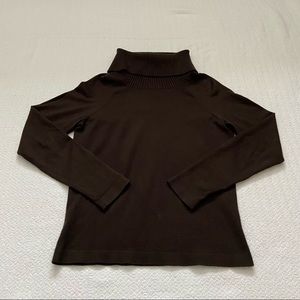 ann taylor silk turtleneck | brown